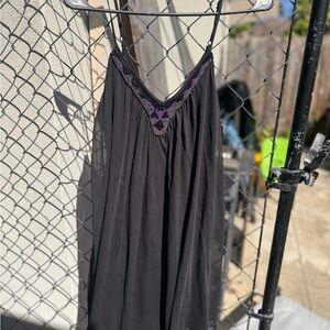 Express Black Dress with Purple Embroidery